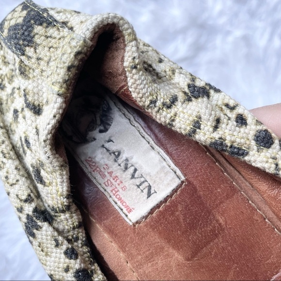 Lanvin Canvas Snake Ballet Flats 6 Leather Canvas Slip On Ballerina Mandy Moore - Picture 6 of 11